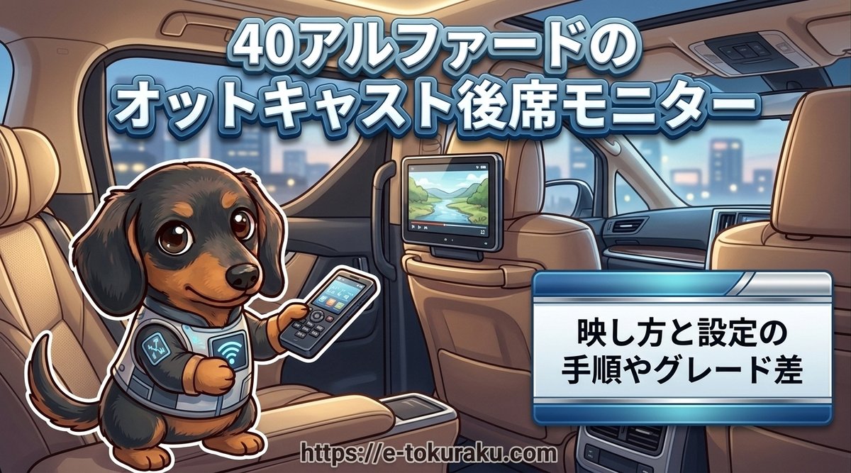 【40アルファードのオットキャスト後席モニター】映し方と設定の手順やグレード差