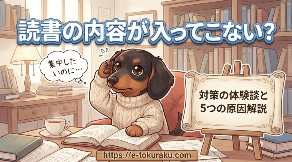 【読書の内容が入ってこない？】対策の体験談と5つの原因解説