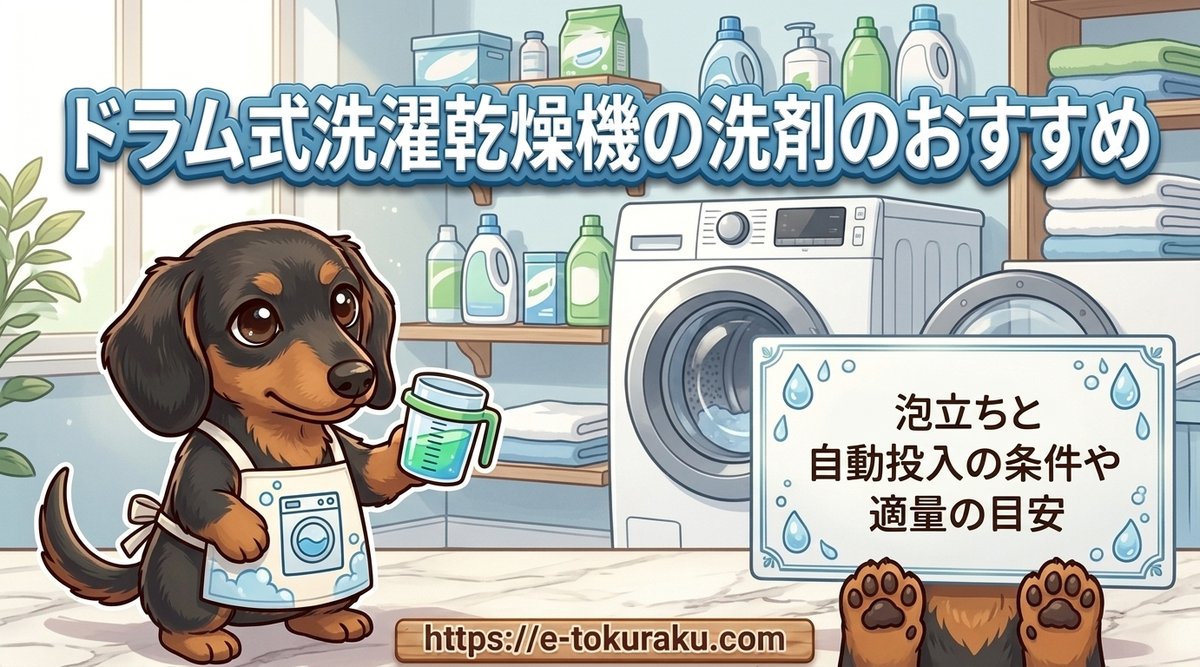 【ドラム式洗濯乾燥機の洗剤のおすすめ】泡立ちと自動投入の条件や適量の目安