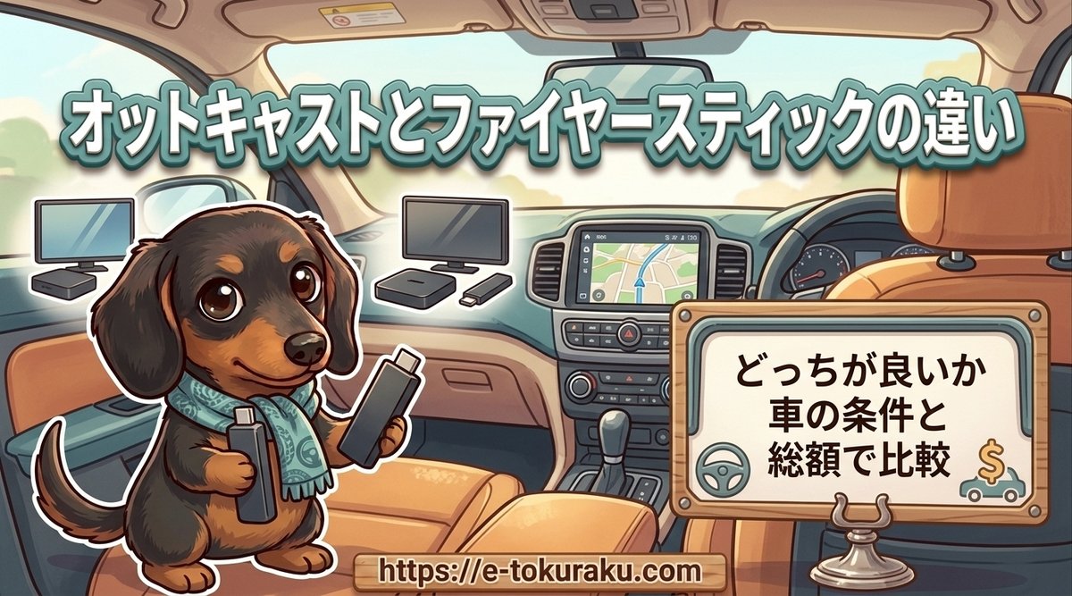 【オットキャストとファイヤースティックの違い】どっちが良いか車の条件と総額で比較