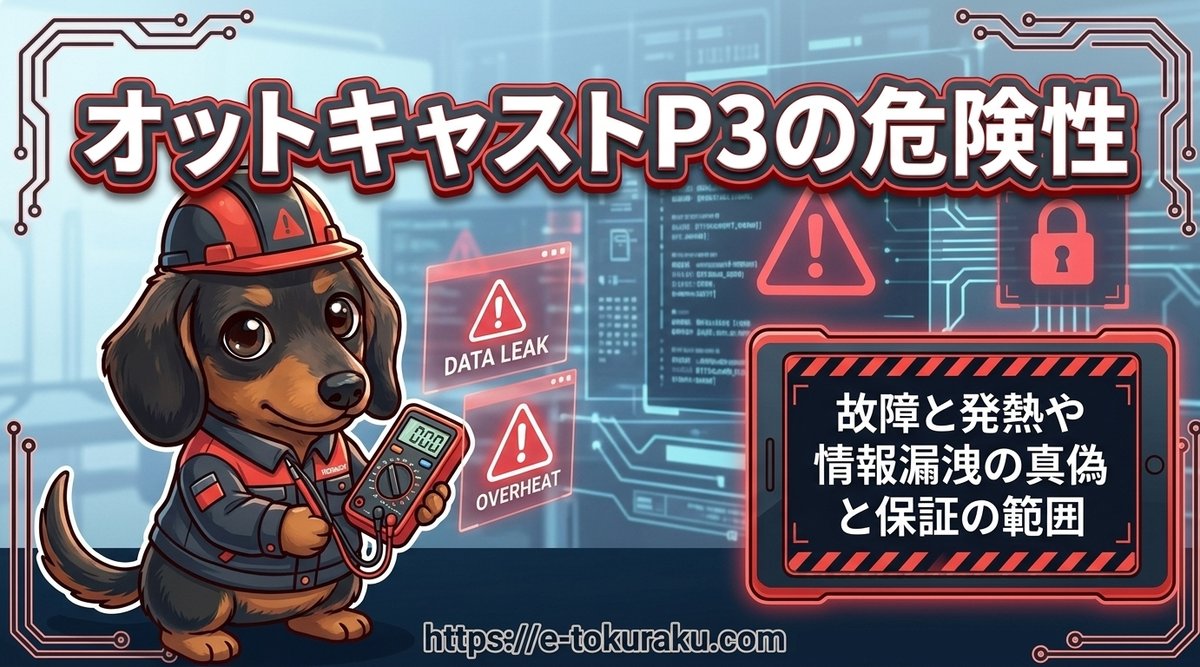 【オットキャストP3の危険性】故障と発熱や情報漏洩の真偽と保証の範囲