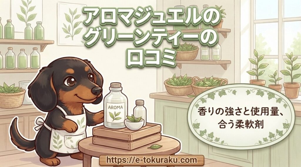 【アロマジュエルのグリーンティーの口コミ】香りの強さと使用量、合う柔軟剤
