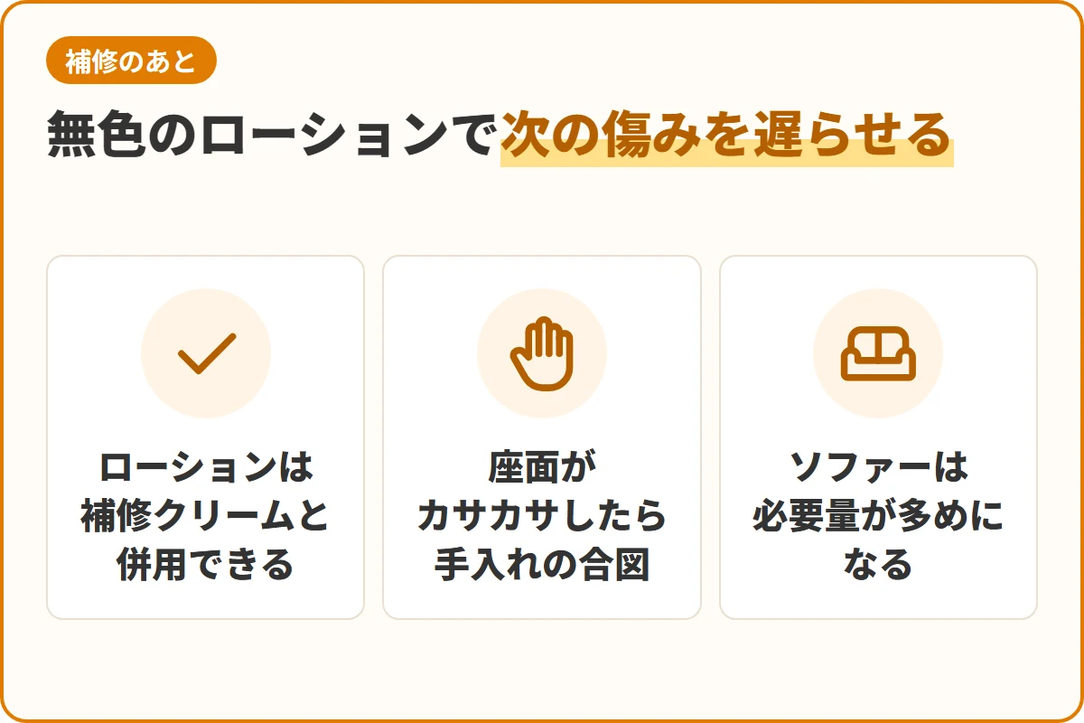無色のローションで次の傷みを遅らせる
