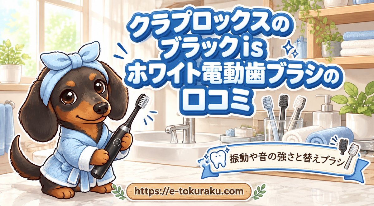 【クラプロックスのブラックisホワイト電動歯ブラシの口コミ】振動や音の強さと替えブラシ