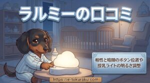 【ラルミーの口コミ】相性と暗闇のボタン位置や授乳ライトの明るさ調整
