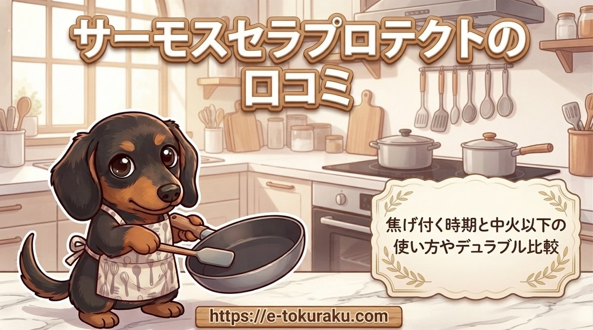 【サーモスセラプロテクトの口コミ】焦げ付く時期と中火以下の使い方やデュラブル比較