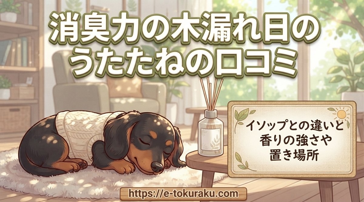 【消臭力の木漏れ日のうたたねの口コミ】イソップとの違いと香りの強さや置き場所