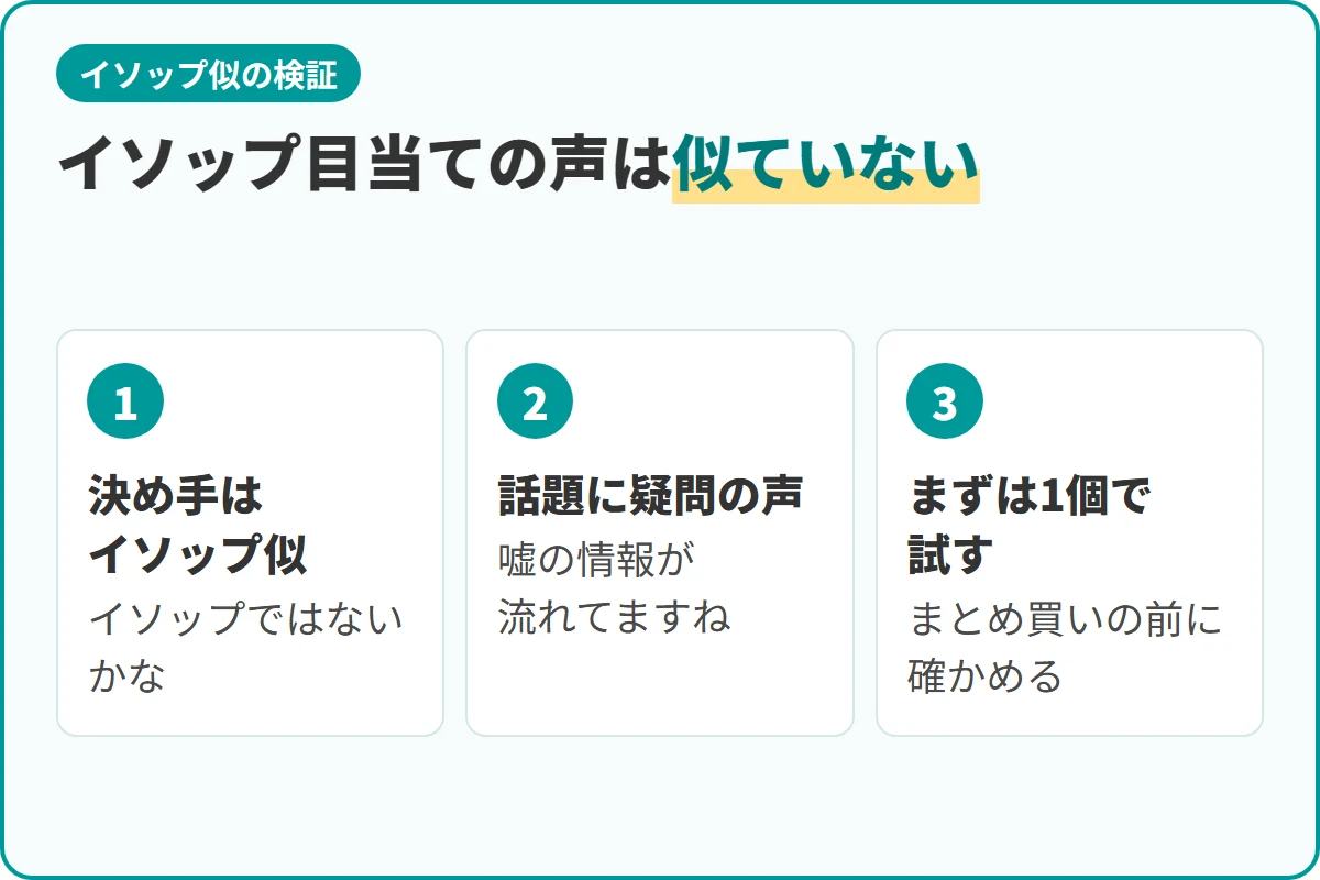 イソップ目当ての声は似ていない