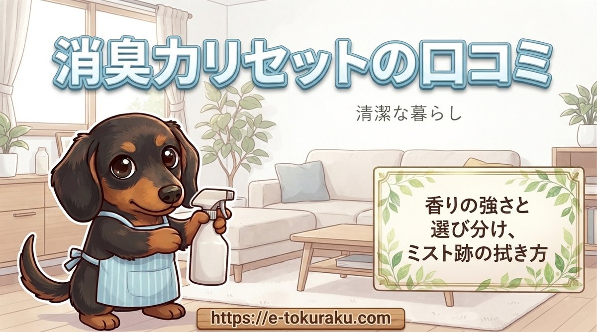 【消臭力リセットの口コミ】香りの強さと選び分け、ミスト跡の拭き方